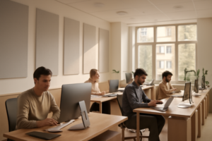 Muziek en productiviteit op het werk: waarom bedrijven kiezen voor soundscaping